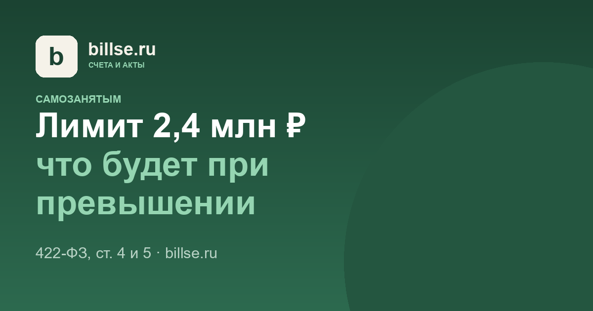 Карточка BillSE: «Лимит 2,4 млн ₽ — что будет при превышении»